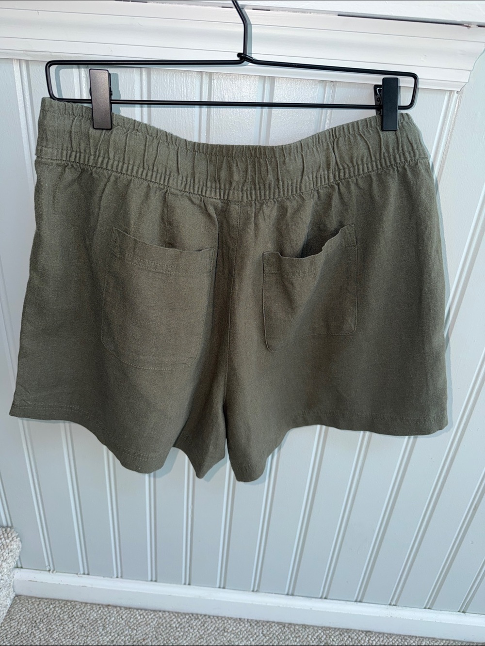 GAP Casual Elastic-Waist Olive Women’s Shorts - Picture 4 of 6